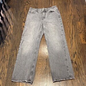 Zara Women's Washed Gray Relaxed Jeans